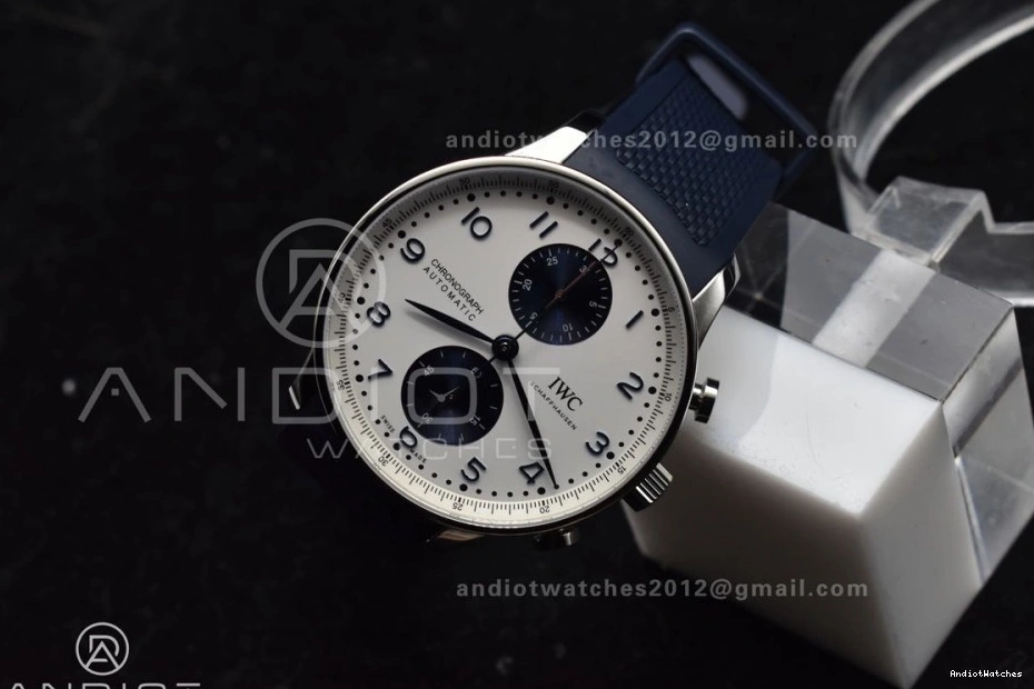 White IW3716 Z+F Edition Strap Dial Best Chrono A Blue WeatherProof Blue 1011 Portuguese Rubber 1:1 on 0922